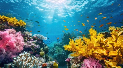 Obraz premium Vibrant Underwater Coral Reef Paradise