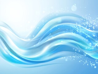 Serene Blue Waves Abstract Background Glowing Lines Sparkle Design