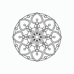Easy Floral Mandala Coloring Page for Mindfulness & Relaxation