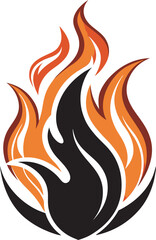 Abstract Flame Design Silhouette