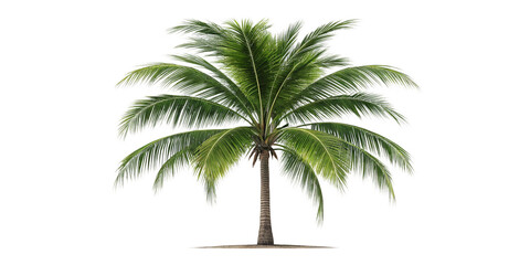 Obraz premium Lush Tropical Palm Tree Isolated on Transparent Background – High-Quality Cutout PNG Exotic Green Palm Tree Cut Out with Transparent Background – Perfect for Design Projects