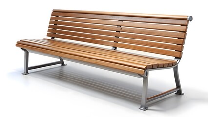 Wooden Park Bench with Metal Legs