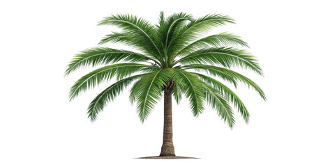 Obraz premium Lush Tropical Palm Tree Isolated on Transparent Background – High-Quality Cutout PNG Exotic Green Palm Tree Cut Out with Transparent Background – Perfect for Design Projects
