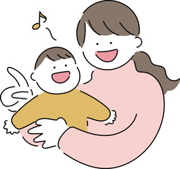 お母さんと赤ちゃん_歌う