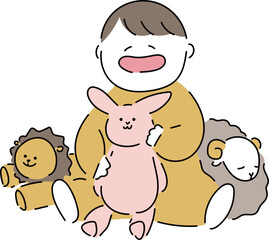 赤ちゃんと遊び_ぬいぐるみ