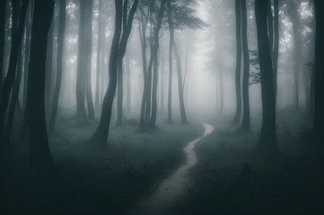 Obraz premium 林間の霧