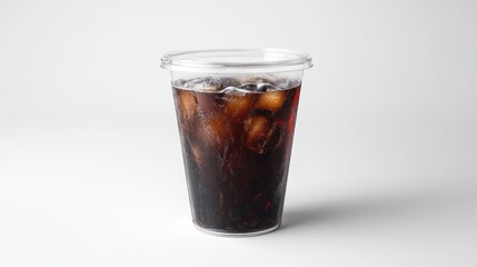 Iced Cola in a Clear Plastic Cup