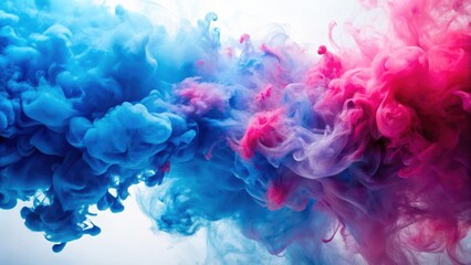 Obraz premium Abstract blue and pink ink background resembling watercolor painting , abstract, blue, pink, ink, background, watercolor