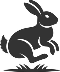 Rabbit balancing on its front paws animal vector silhouette