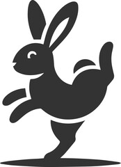 Rabbit balancing on its front paws animal vector silhouette