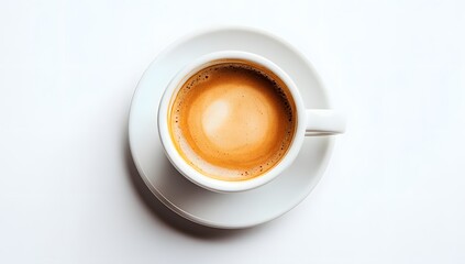 Fototapeta premium White coffee cup espresso on white background