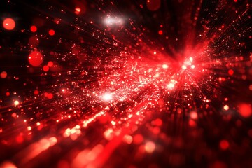 Fototapeta premium Red Glittering Explosion Background
