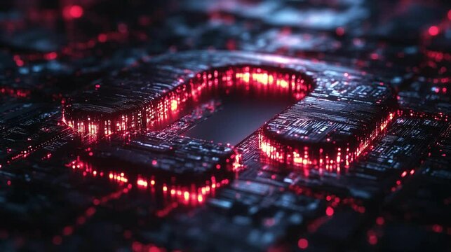 An hourglass where data transforms from plain text to encrypted code as it falls 83