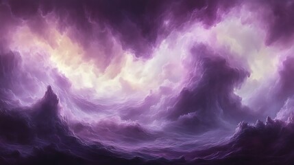 Fototapeta premium Purple Cloudscape, stormy, ethereal, celestial