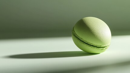 Green macaron, pastel background, sunlight, food photography, recipe