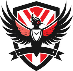 Obraz premium Eagle Mascot Logo with Shield and Wings