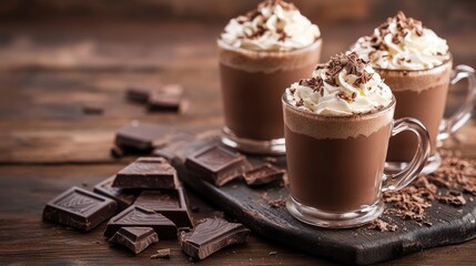 Chocolate Drink with Whipped Cream and Chocolate Shavings