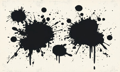 Black ink splatter on textured background creates grunge effect, perfect for artistic designs. This illustration adds bold touch to various creative projects