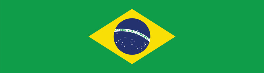 Brazil flag long banner digital vector illustration