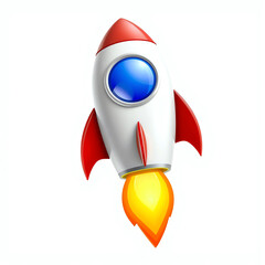 Cartoon Rocket Launching into Space illustration