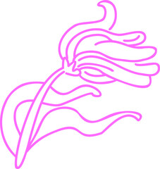 Vector Illustration flower blown by wind 