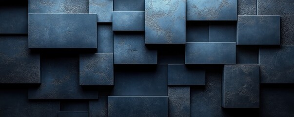 Elegant Black Abstract Background with Geometric Shapes and Textures for Modern Design