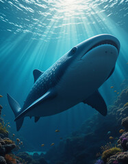 Fototapeta premium Ocean Predators: The Majestic Power of Sharks