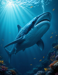 Fototapeta premium Ocean Predators: The Majestic Power of Sharks