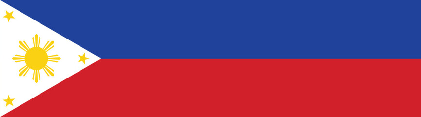 Obraz premium Philippines flag long banner digital vector illustration