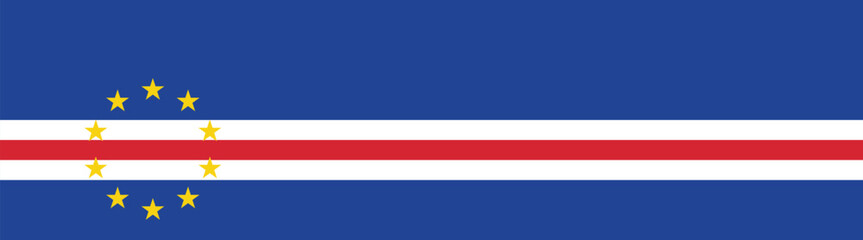 Cape Verde flag long banner digital vector illustration