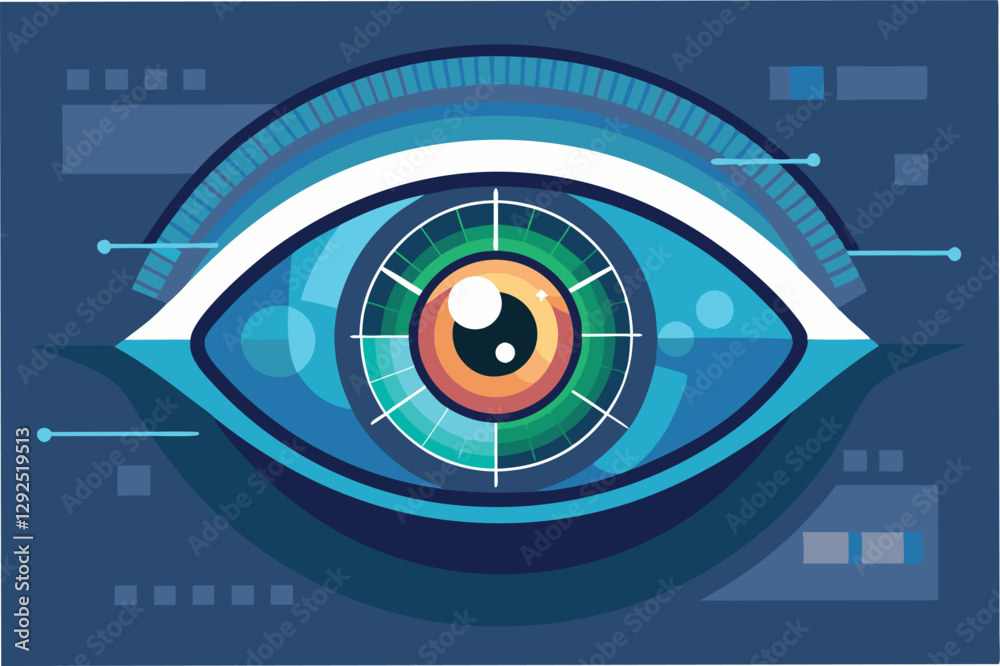 Aufkleber Intricate digital eye design showcasing technology and innovation in a visually striking way