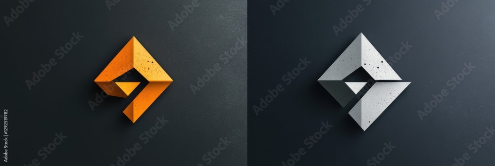Poster Comparison of outdated orange logo with modern gray logo showcasing branding evolution in design aesthetics. Generative AI