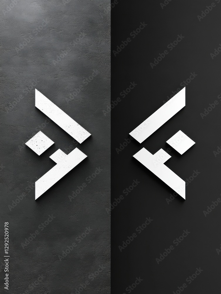 Poster Outdated logo versus modern sleek redesign showing branding evolution and contemporary design approach. Generative AI