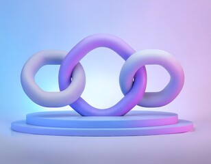 Financial inclusion, economy and technology : 3D icon of Blockchain technology, decentralized finance, secure transactions.