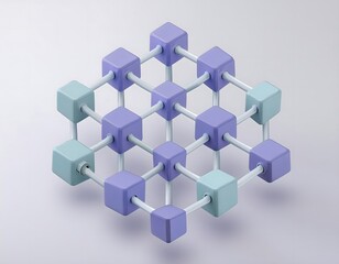 Obraz premium Financial inclusion, economy and technology : 3D icon of Blockchain technology, decentralized finance, secure transactions.