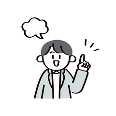 説明するビジネスマンのイラスト
