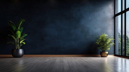 An empty room with wooden floors and white walls