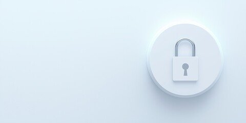 Cybersecurity Concepts. Lock symbol on a light background representing security and privacy.