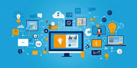 A young entrepreneur learning digital marketing strategies through an online masterclass â€“ Business knowledge expansion