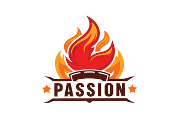 Vivid flame design symbolizing passion, featuring bold colors and a modern aesthetic suitable for creative projects or branding needs
