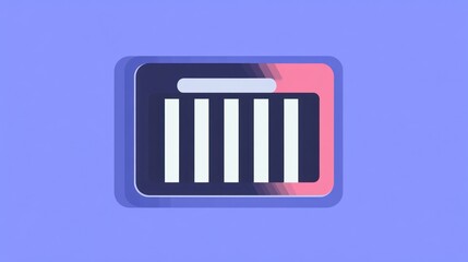 Flat design of a digital tablet or graphic organizer with vertical bars, presenting data or information.