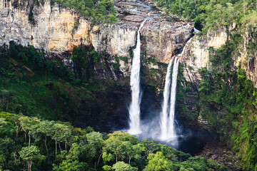 cachoeira na Vila de São Jorge, cidade de Alto Paraiso de Goiás, Estado de Goiás, região da...
