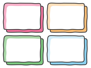 POPに使える漫画風囲み枠4種セット　フリーハンド　ドット（Affinity Designer版）