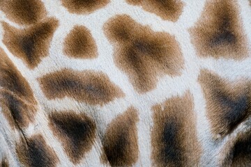 Giraffe Fur Texture – Detailed Close-Up of Unique Pattern and Hair Structure
