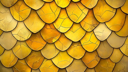 Golden Scale Texture: Digital Painting of Cracked, Overlapping Scales AI Generated
