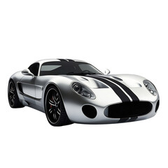 A Sleek Silver Sports Car with Lightweight Design Isolated on Transparent Background