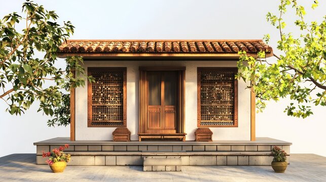 Belief in vastu shastra (architecture and energy) &acirc;&euro;&ldquo; A traditional Indian house built according to Vastu principles, balancing energies