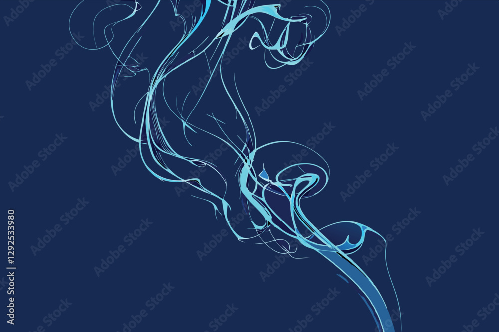 Aufkleber swirling blue smoke dances gracefully against a dark background creating an ethereal and calming amb