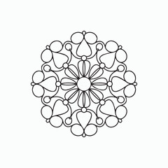 Zen Floral Mandala Line Art – Printable Coloring Sheet for Relaxation