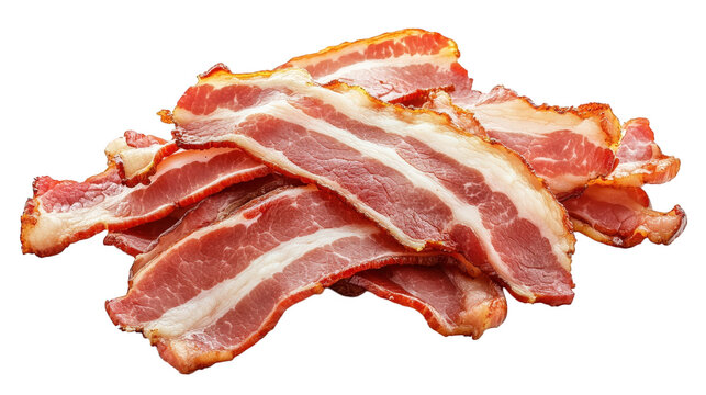 generous pile of crispy bacon strips. showcasing their rich marbling and golden edges perfect for breakfast. sandwiches. or as a savory topping. this delicious food item appeals to bacon lovers everyw